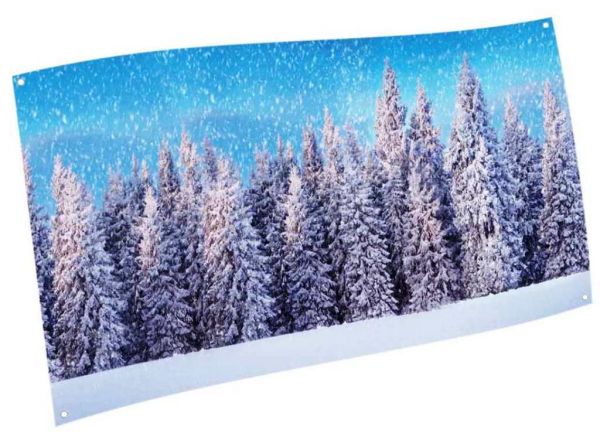 MY VILLAGE - Hintergrund Tuch Schneewald