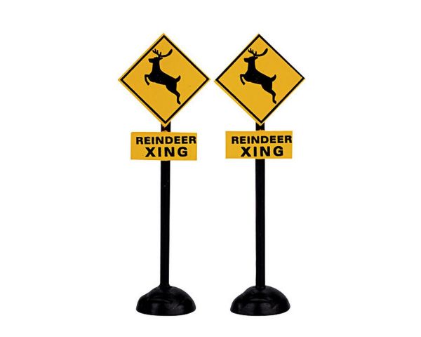 LEMAX - Reindeer Crossing Sign, Set/2
